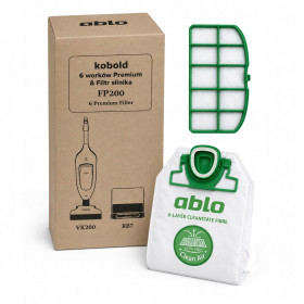 Worki FP200 aBLO 6 szt filtr silnika Vorwerk Kobold VK200 VK220S VR7 RB7