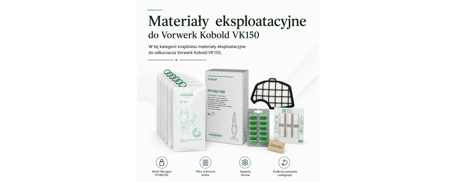 Materiały eksploatacyjne Vorwerk Kobold VK150 – worki i filtry