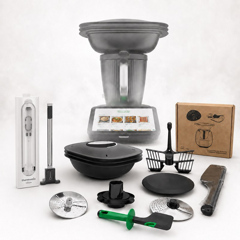 Akcesoria Thermomix TM7 – naczynie, sensor, krajalnica