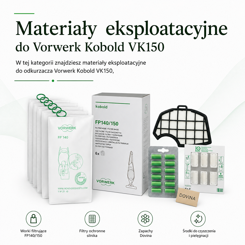 Materiały eksploatacyjne Vorwerk Kobold VK150 – worki i filtry