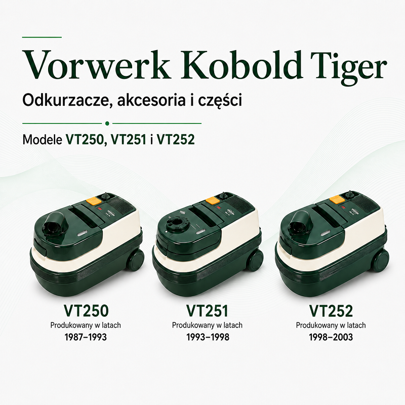Vorwerk Tiger VT250, VT251, VT252 – odkurzacze i części